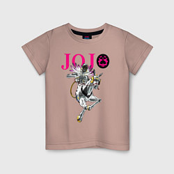 Футболка хлопковая детская Made in heaven - стенд Энрико Пуччи - Jojo - part, цвет: пыльно-розовый