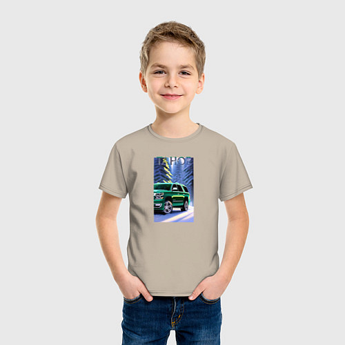 Детская футболка Tahoe на зимней дороге / Миндальный – фото 3