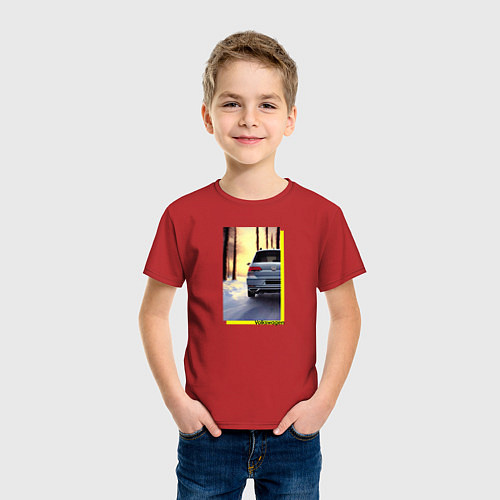 Детская футболка Volkswagen в закат / Красный – фото 3