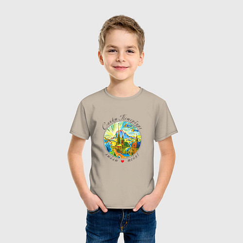 Детская футболка Санкт-Петербург, Петропавловский собор / Миндальный – фото 3