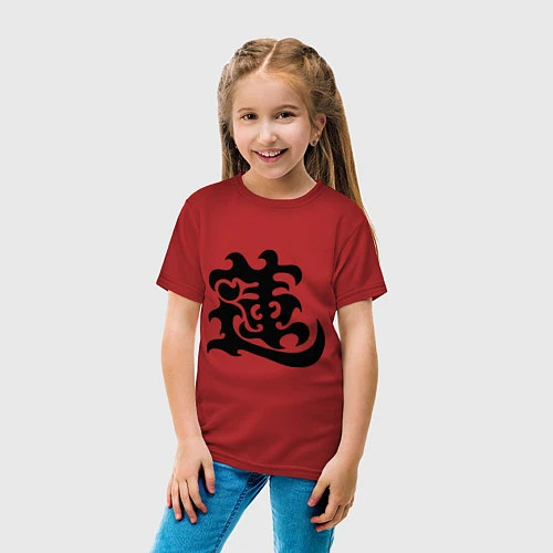 Детская футболка Японский иероглиф - Лотос / Красный – фото 4
