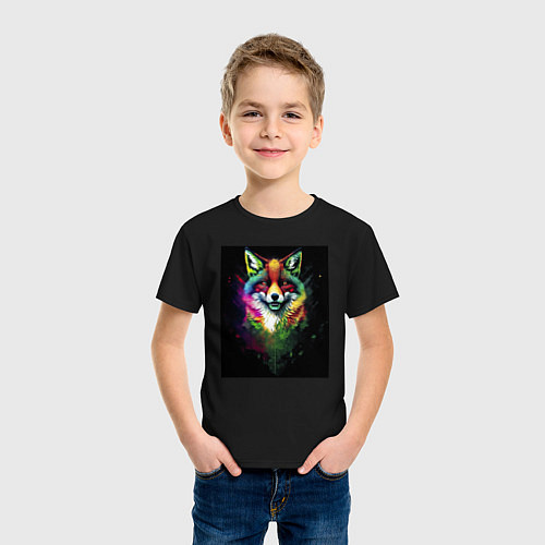 Детская футболка Colorful Fox / Черный – фото 3