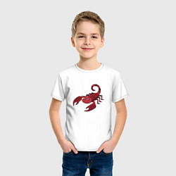 Футболка хлопковая детская Мультяшный скорпион, цвет: белый — фото 2