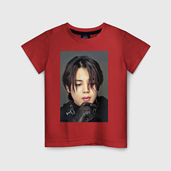 Футболка хлопковая детская Handsome Jimin, цвет: красный