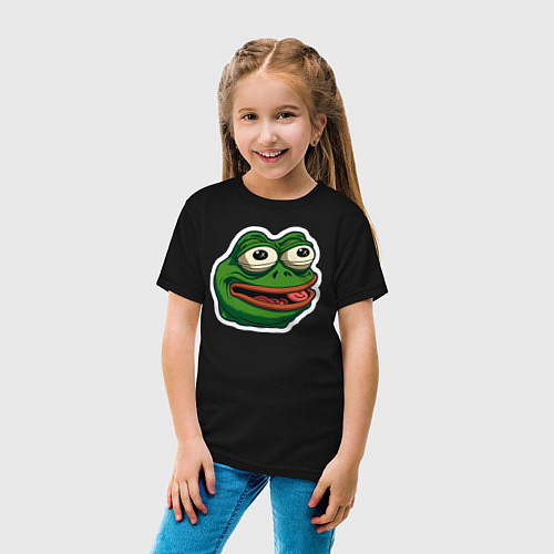 Детская футболка Лягушонок Пепе с блеском надежды / Черный – фото 4