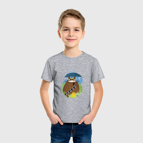 Детская футболка Тоторо на природе / Меланж – фото 3