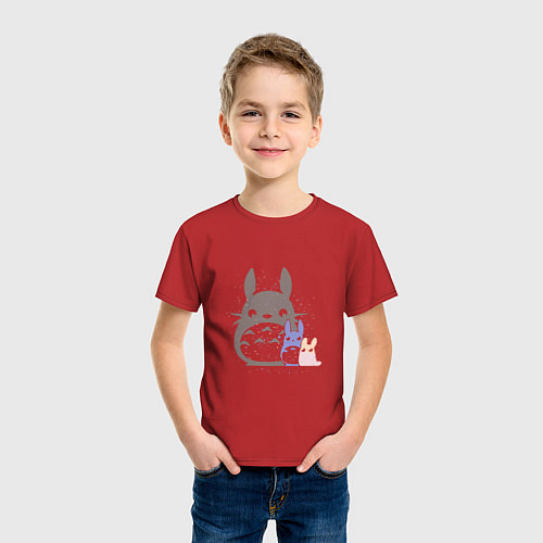 Детская футболка Малыши Тоторо / Красный – фото 3