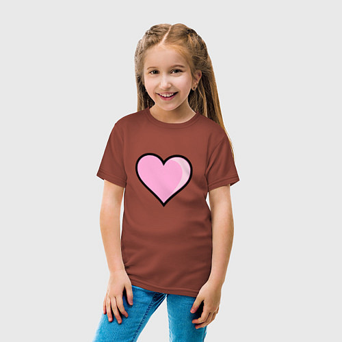 Детская футболка Большое влюбленное сердце / Кирпичный – фото 4