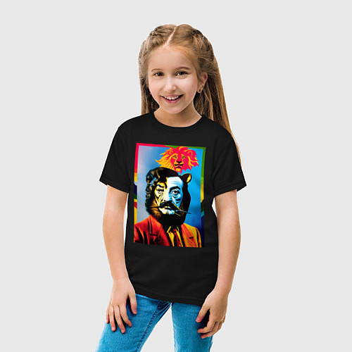 Детская футболка Salvador Dali: Self Portrait / Черный – фото 4