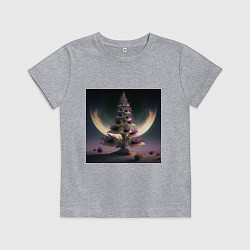 Футболка хлопковая детская Цветок на Марсе, цвет: меланж