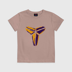 Футболка хлопковая детская Kobe logo, цвет: пыльно-розовый