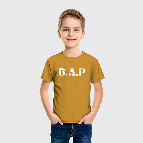 Детская футболка B A P big glitch logo / Горчичный – фото 3