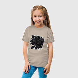 Футболка хлопковая детская Букет и черные розы, цвет: миндальный — фото 2