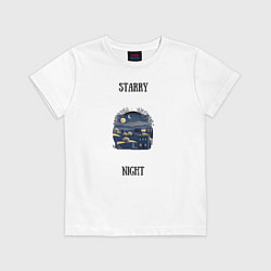 Футболка хлопковая детская Starry Night, цвет: белый