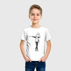 Футболка хлопковая детская Майкл Джексон и шляпа, цвет: белый — фото 2