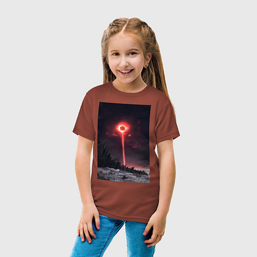 Детская футболка Dark souls 3 Черное солнце / Кирпичный – фото 4
