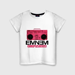 Футболка хлопковая детская Eminem Berzerk: Pink, цвет: белый