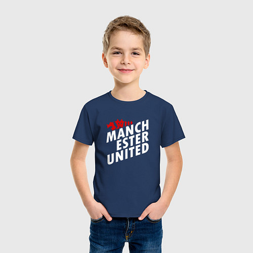 Детская футболка Манчестер Юнайтед дьявол / Тёмно-синий – фото 3