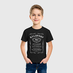 Футболка хлопковая детская Владимир в стиле Jack Daniels, цвет: черный — фото 2