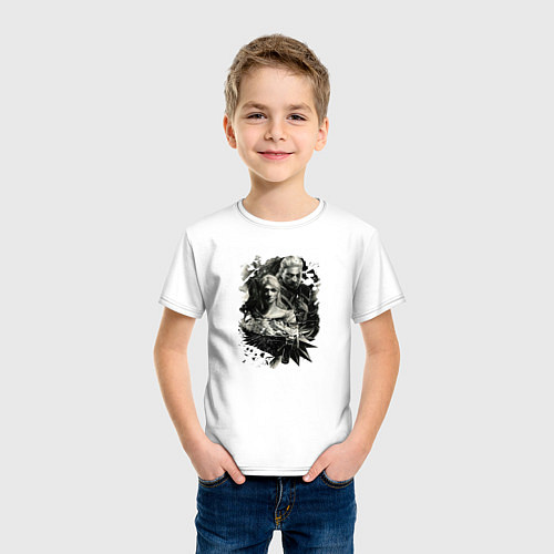 Детская футболка Геральт и Цири / Белый – фото 3