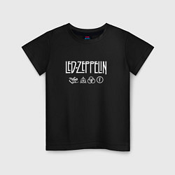 Футболка хлопковая детская Led Zeppelin Black dog, цвет: черный