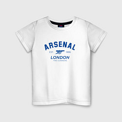 Футболка хлопковая детская Arsenal london the gunners, цвет: белый