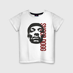 Футболка хлопковая детская Репер Snoop Dogg, цвет: белый