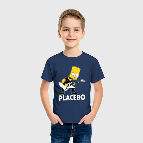 Детская футболка Placebo Барт Симпсон рокер / Тёмно-синий – фото 3