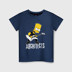 Футболка хлопковая детская Architects Барт Симпсон рокер, цвет: тёмно-синий