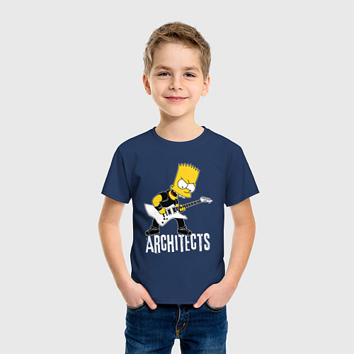 Детская футболка Architects Барт Симпсон рокер / Тёмно-синий – фото 3