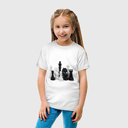 Футболка хлопковая детская Фигуры шахматиста, цвет: белый — фото 2