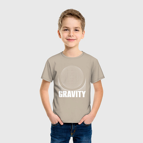 Детская футболка Gravity надпись и шар / Миндальный – фото 3