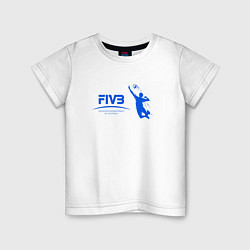 Футболка хлопковая детская FIVB, цвет: белый