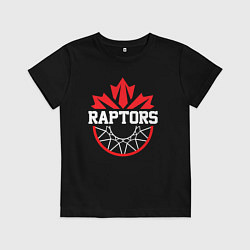 Футболка хлопковая детская Торонто Рэпторс, цвет: черный
