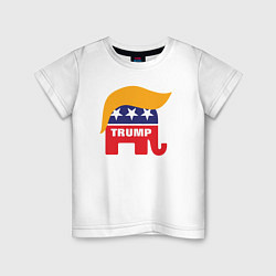 Футболка хлопковая детская Trump elephant, цвет: белый