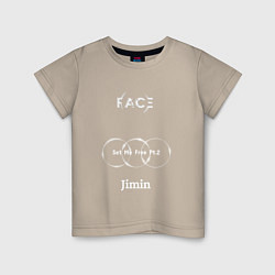 Футболка хлопковая детская JIMIN FACE Set Me Free, цвет: миндальный