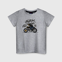 Футболка хлопковая детская Мотогонки мотоциклист, цвет: меланж