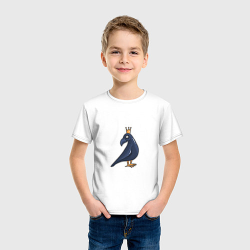 Детская футболка Ворона в короне / Белый – фото 3