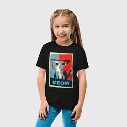 Футболка хлопковая детская Meow obey, цвет: черный — фото 2
