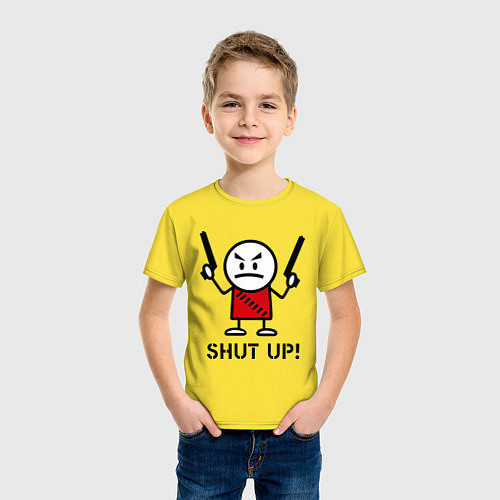 Детская футболка Shut up! (заткнись!) / Желтый – фото 3