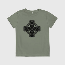 Футболка хлопковая детская Кельтский крест, цвет: авокадо
