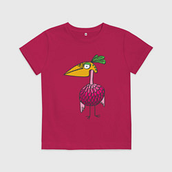 Футболка хлопковая детская Птиц, цвет: маджента