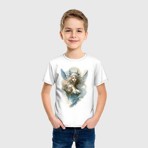Детская футболка Царевна-Лебедь ангел - нейросеть / Белый – фото 3