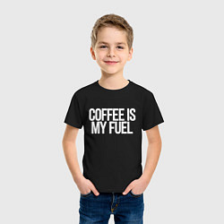 Футболка хлопковая детская Coffee is my fuel, цвет: черный — фото 2