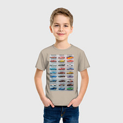 Футболка хлопковая детская Hot Wheels - collection Автомобили на полке, цвет: миндальный — фото 2