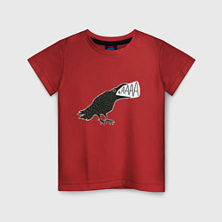 Футболка хлопковая детская Кричащая ворона, цвет: красный