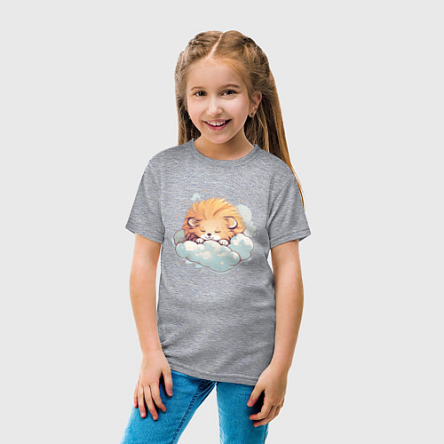 Детская футболка Спящий львёнок / Меланж – фото 4
