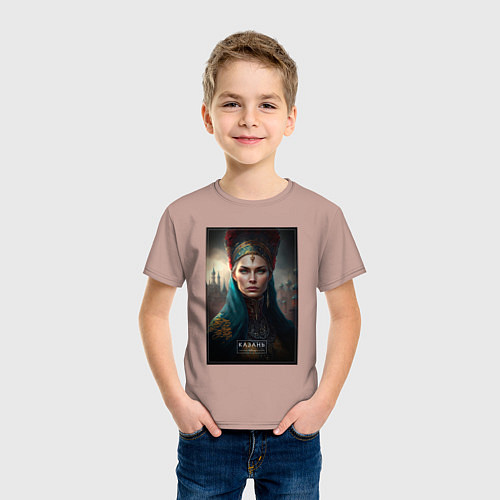 Детская футболка Казань персонаж города / Пыльно-розовый – фото 3