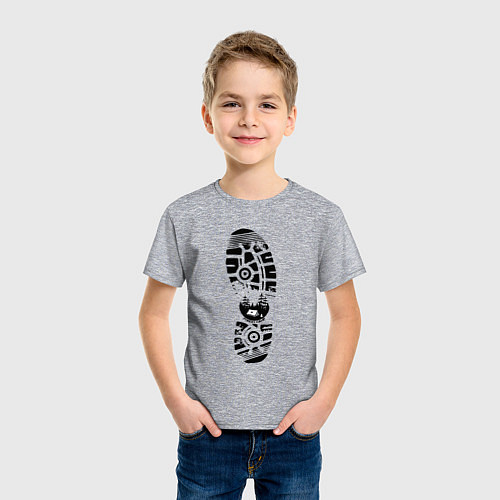 Детская футболка Туристический ботинок / Меланж – фото 3