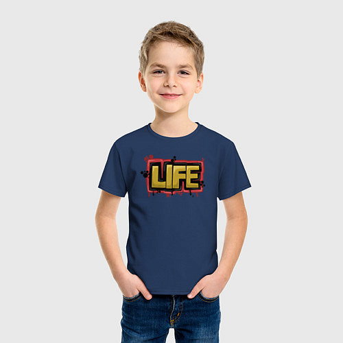 Детская футболка Life жизнь / Тёмно-синий – фото 3